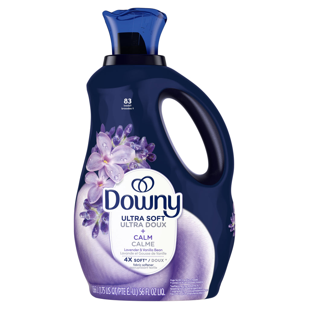 Downy Ultra Soft Fabric Softener Liquid - Calm, Lavender and Vanilla Bean, 56 fl oz, Pack of 2