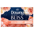 Downy Fabric Softener Dryer Sheets - Infusions Bliss Amber and Rose Scent, 80 Mega Dryer Sheets