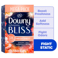 Downy Fabric Softener Dryer Sheets - Infusions Bliss Amber and Rose Scent, 130 Mega Dryer Sheets