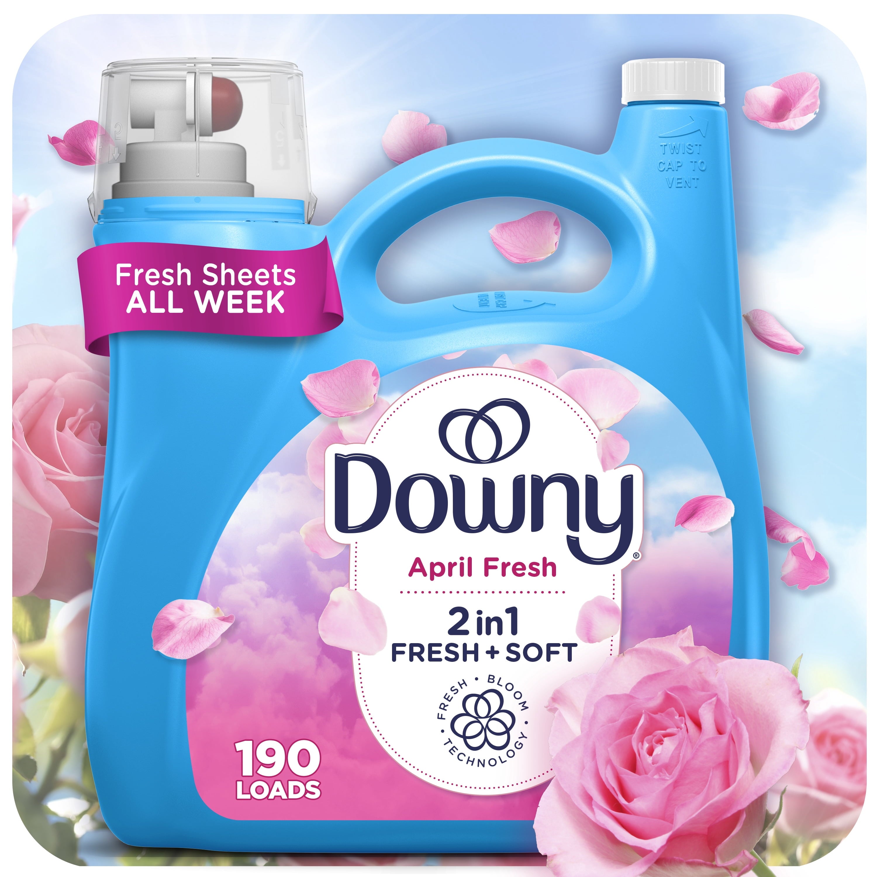Downy Liquid Fabric Softener and Conditioner - April Fresh Scent, 140 fl oz, 190 Loads