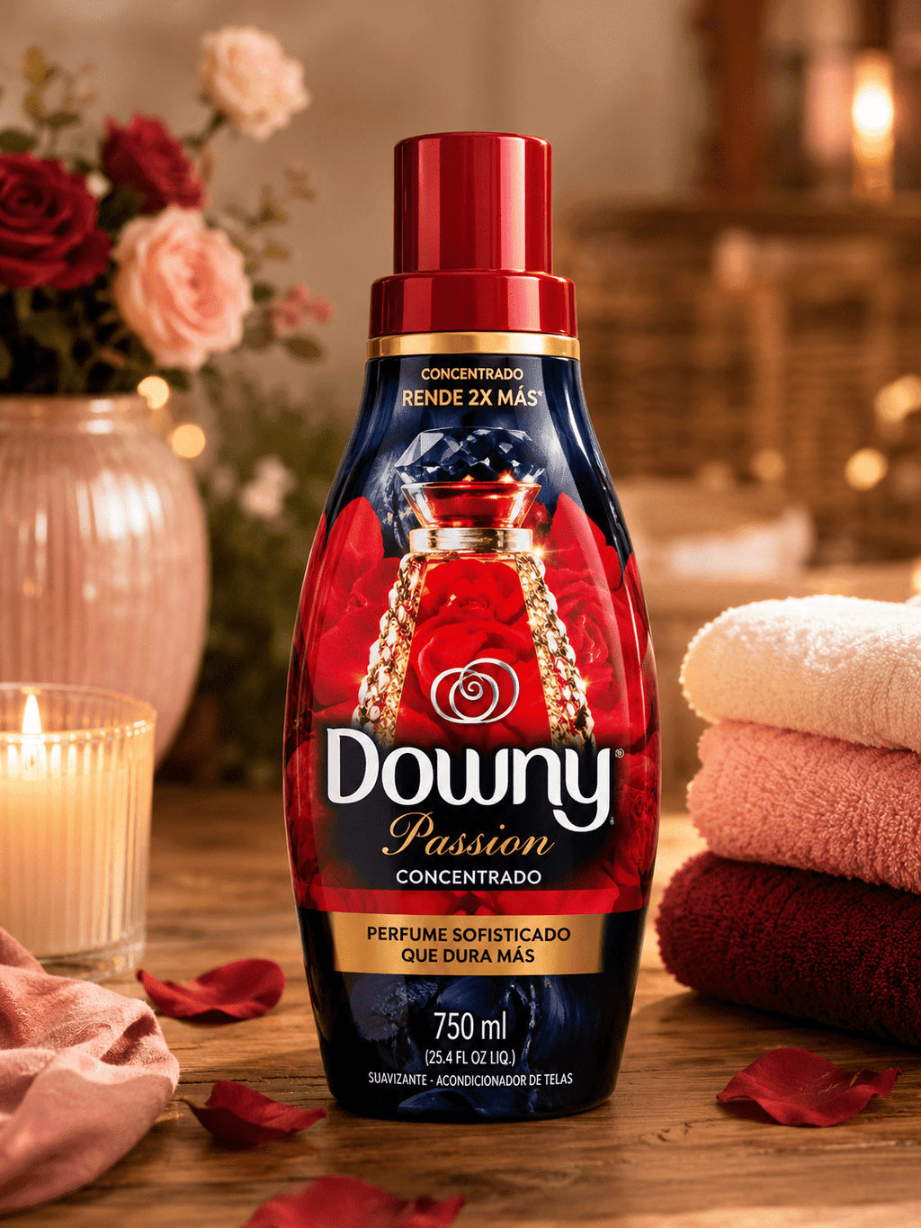 Downy Passion Concentrated Liquid Fabric Softener - Sophisticated Perfume Scent, 750 mL