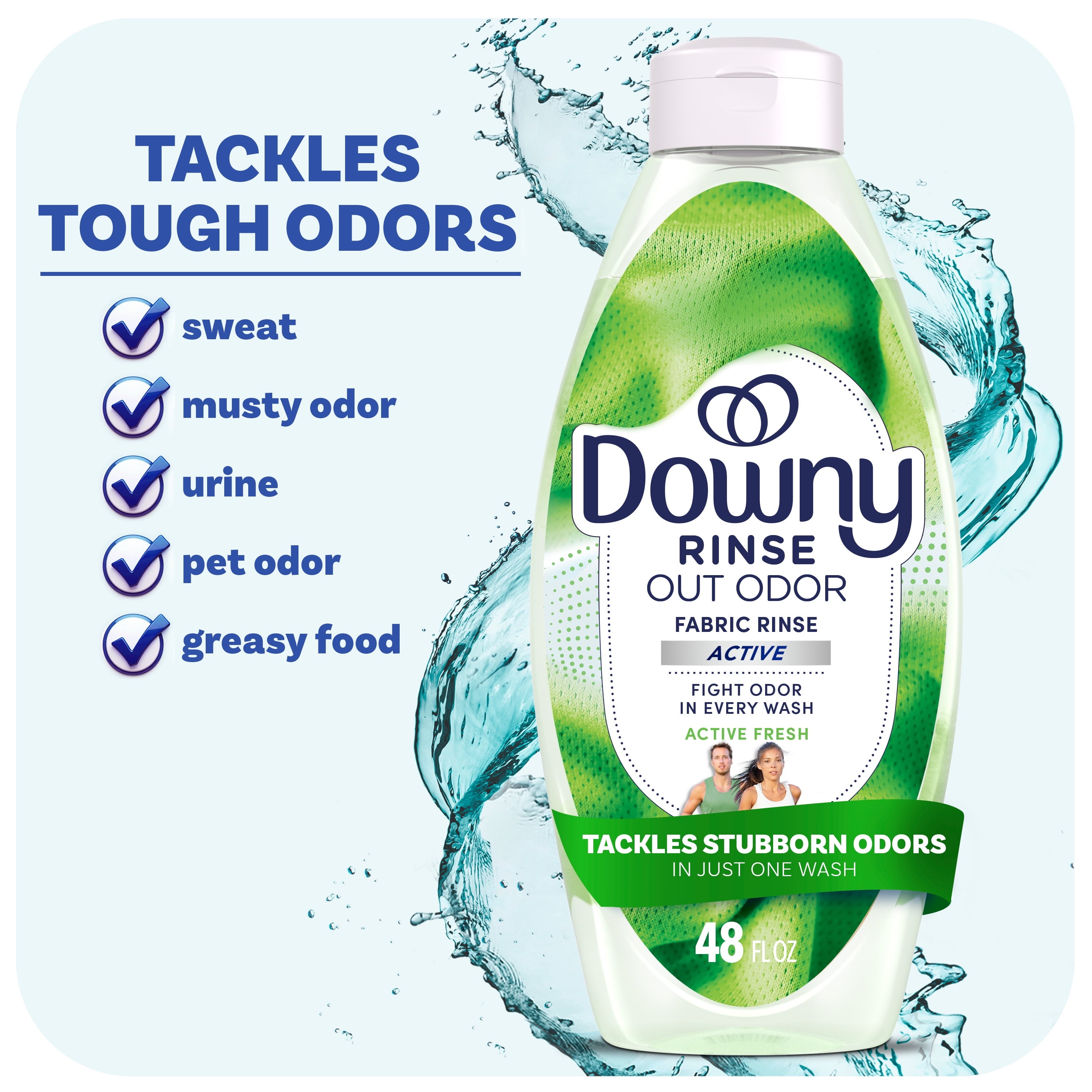 Downy Rinse Out Odor Laundry Rinse - Active Fresh Scent, 48 fl oz