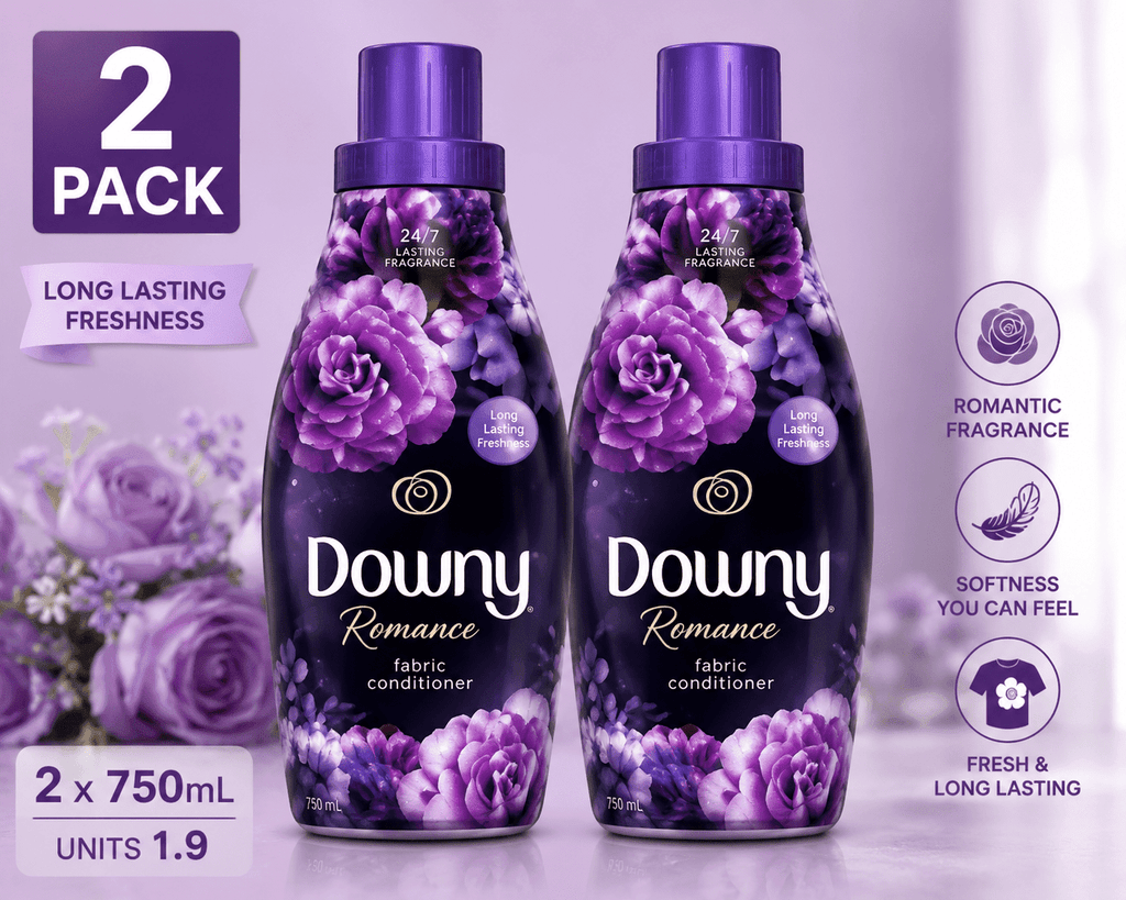 Downy Romance Liquid Fabric Softener - Romantic Fragrance, 2 x 750 mL, 2 Count, 2 Pack