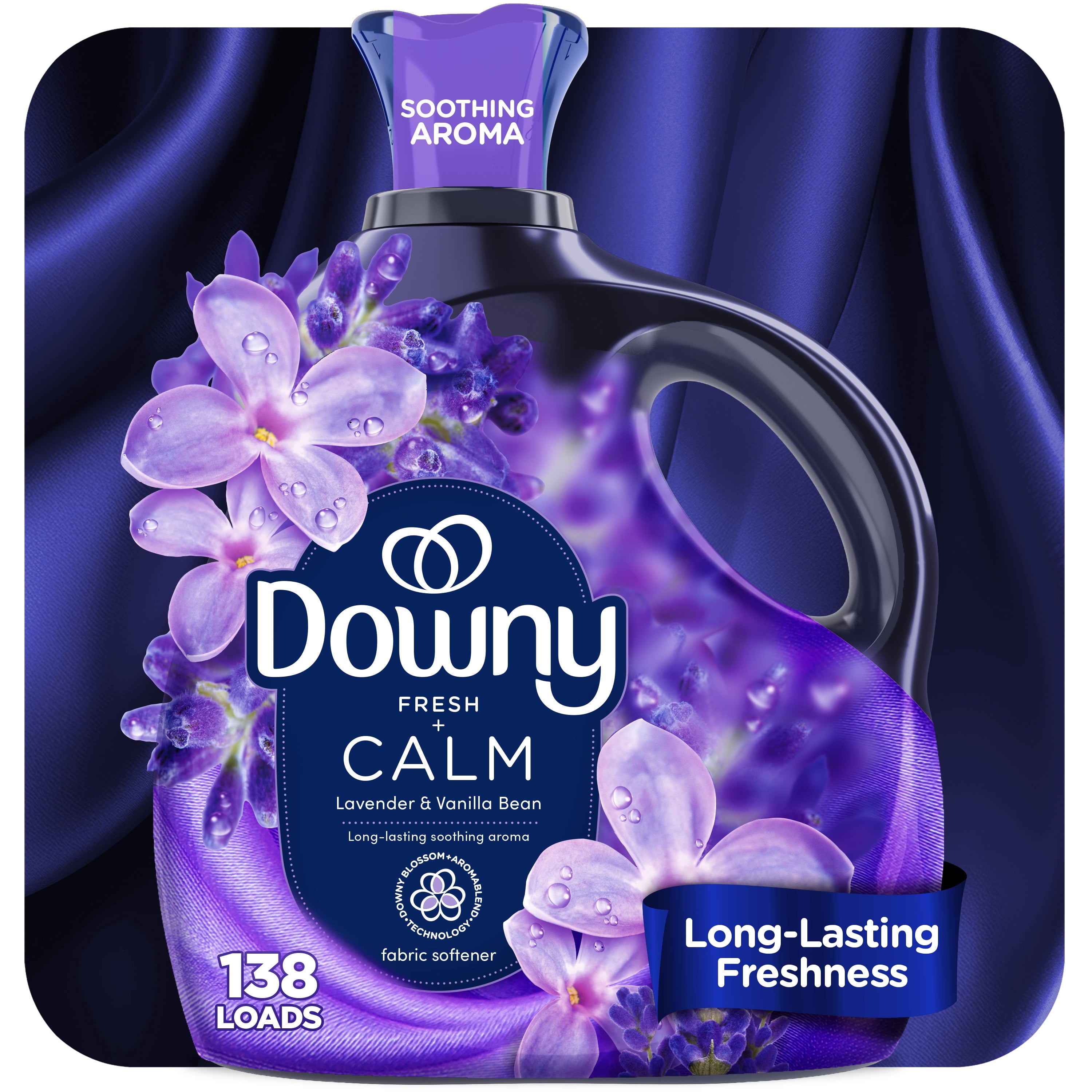 Downy Ultra Soft Liquid Fabric Softener - Calm, Lavender & Vanilla Bean, 93 fl oz, 138 Loads