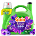 Gain Plus Liquid Laundry Detergent - Now with Odor Defense + OXI, Moonlight Breeze Scent, 99 fl oz, 75 Loads