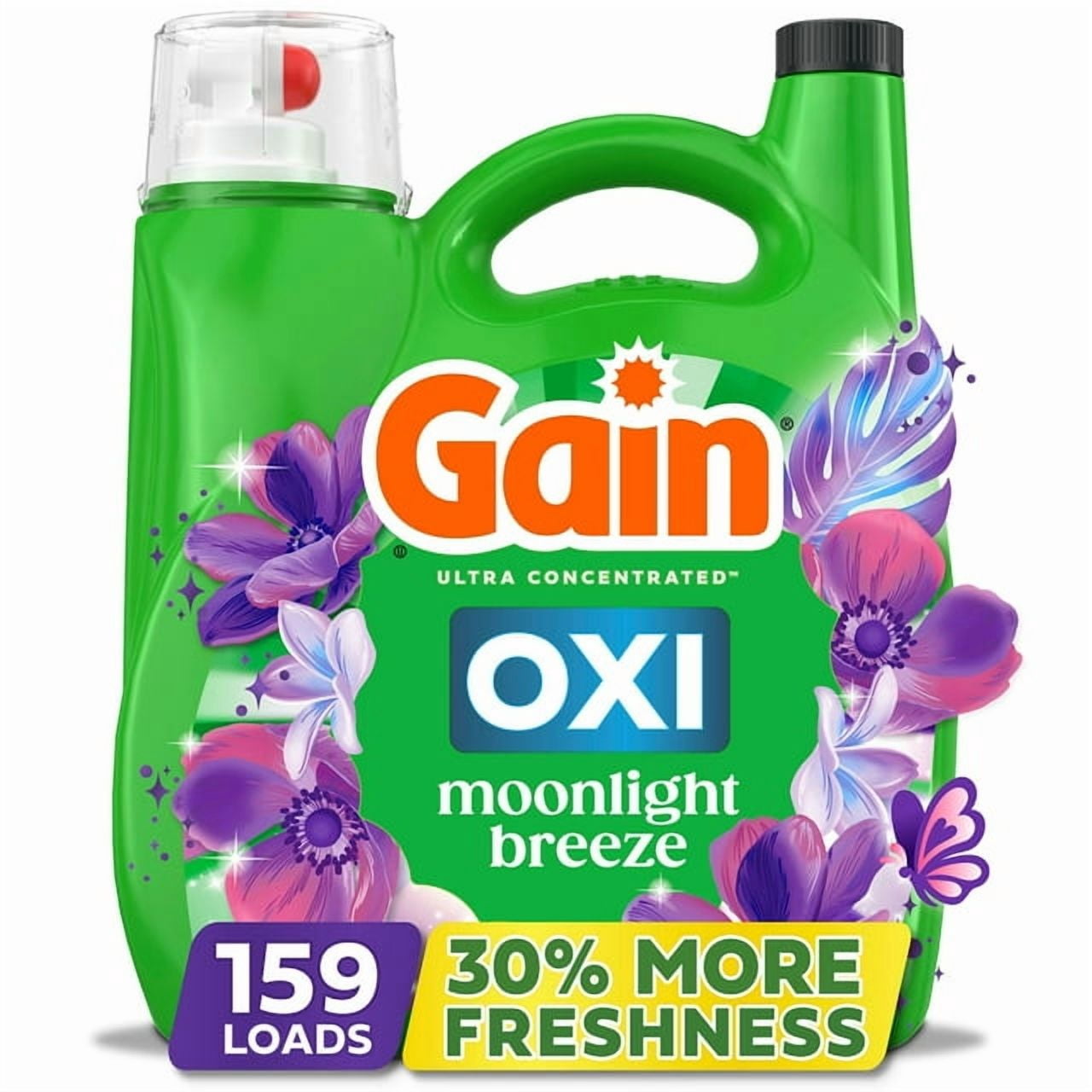 Gain + Oxi Liquid Laundry Detergent - Moonlight Breeze, 159 Loads, 170 fl. oz.