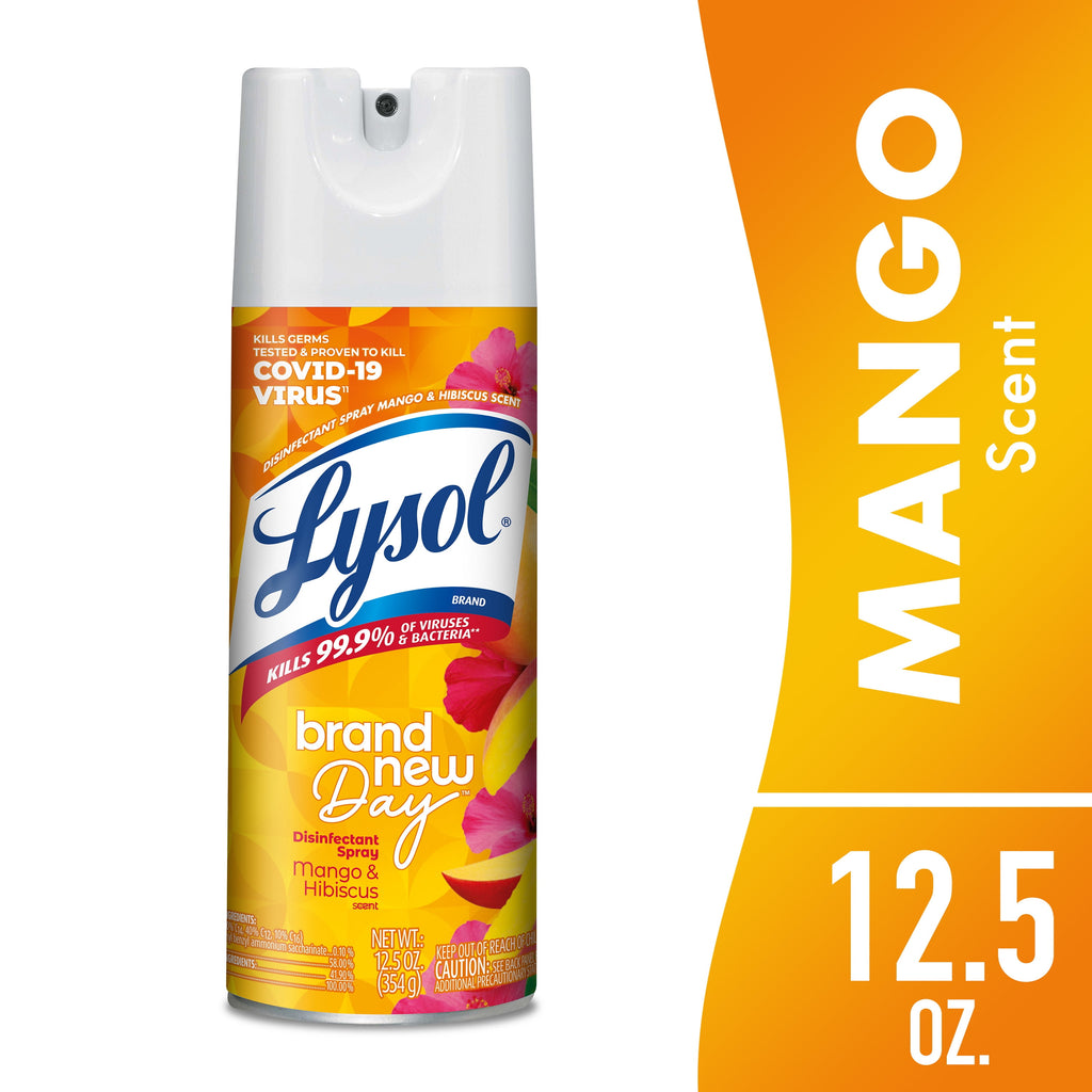 Lysol Disinfectant Sanitizing and Antibacterial Spray for Deodorizing - Mango & Hibiscus, 12.5 oz