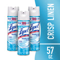 Lysol Disinfectant Spray - Sanitizing and Antibacterial Spray, Crisp Linen Scent, 19 fl oz, 3 pack