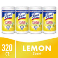 Lysol Disinfecting Wipes - All-Purpose Cleaner, Multi Surface Antibacterial Cleaning Wipes, Cleaning Supplies, Lemon & Lime Blossom Scent, 80 Count Each (Pack of 4)