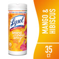 Lysol Disinfecting Wipes - All-Purpose Cleaner, Multi Surface Antibacterial Cleaning Wipes, Cleaning Supplies, Mango & Hibiscus Scent, 35 Count