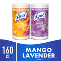 Lysol Disinfecting Wipes - All-Purpose Cleaner, Multi Surface Antibacterial Cleaning Wipes, Cleaning Supplies, Lavender + Mango Scents, 80 Count Each (Pack of 2)