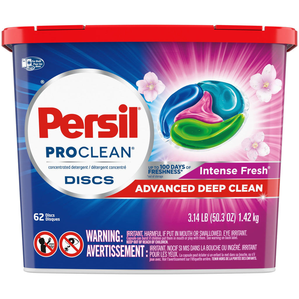 Persil Discs Laundry Detergent Pacs - Intense Fresh, High Efficiency (HE) Compatible, Laundry Soap, 62 Count