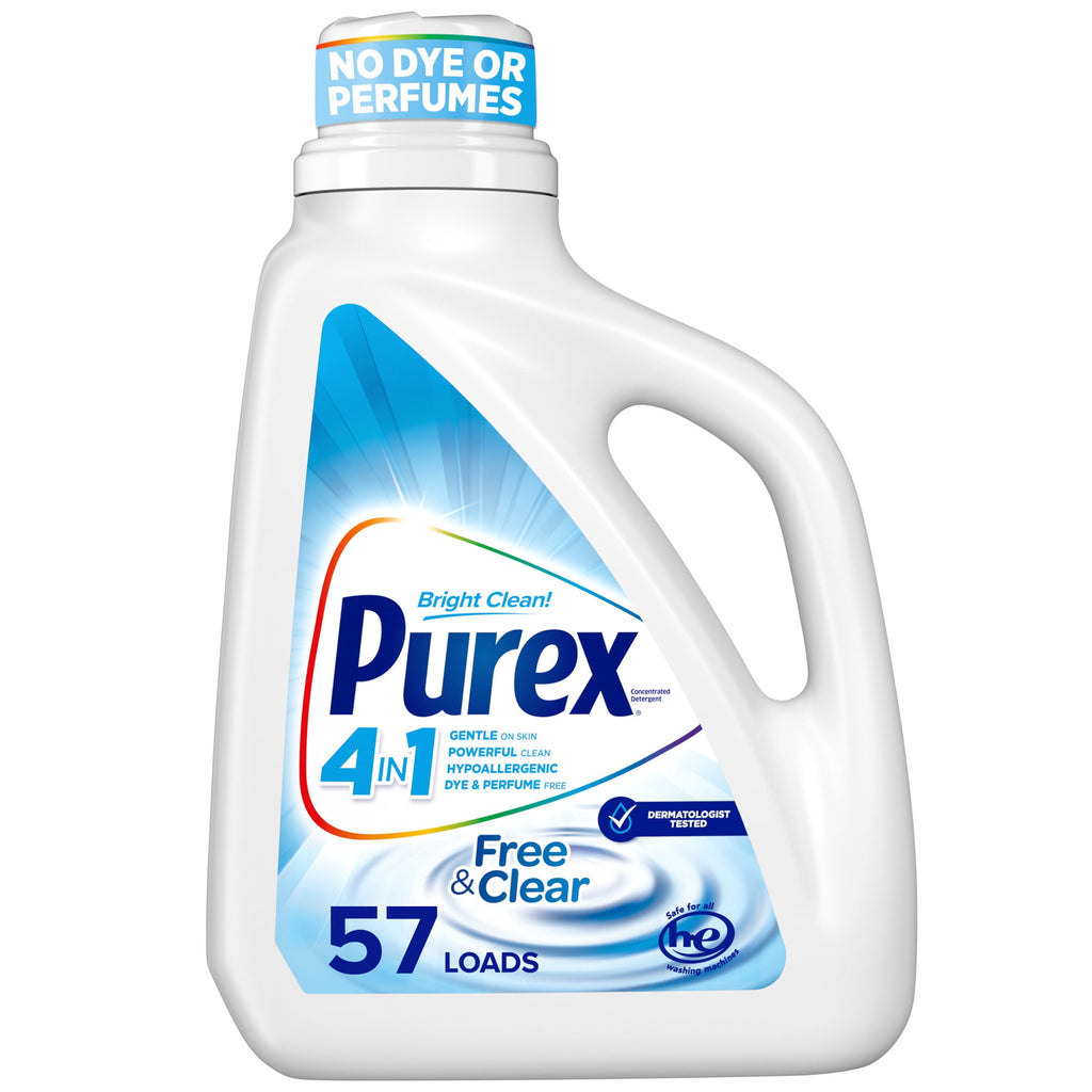 Purex Free & Clear Liquid Laundry Detergent for Sensitive Skin - 75 fl oz, 57 Loads
