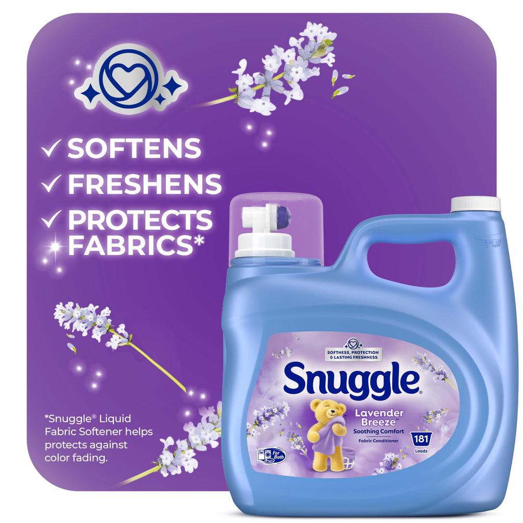 Snuggle Liquid Fabric Softener - Lavender Breeze Soothing Comfort, 123.1 oz, 181 Loads