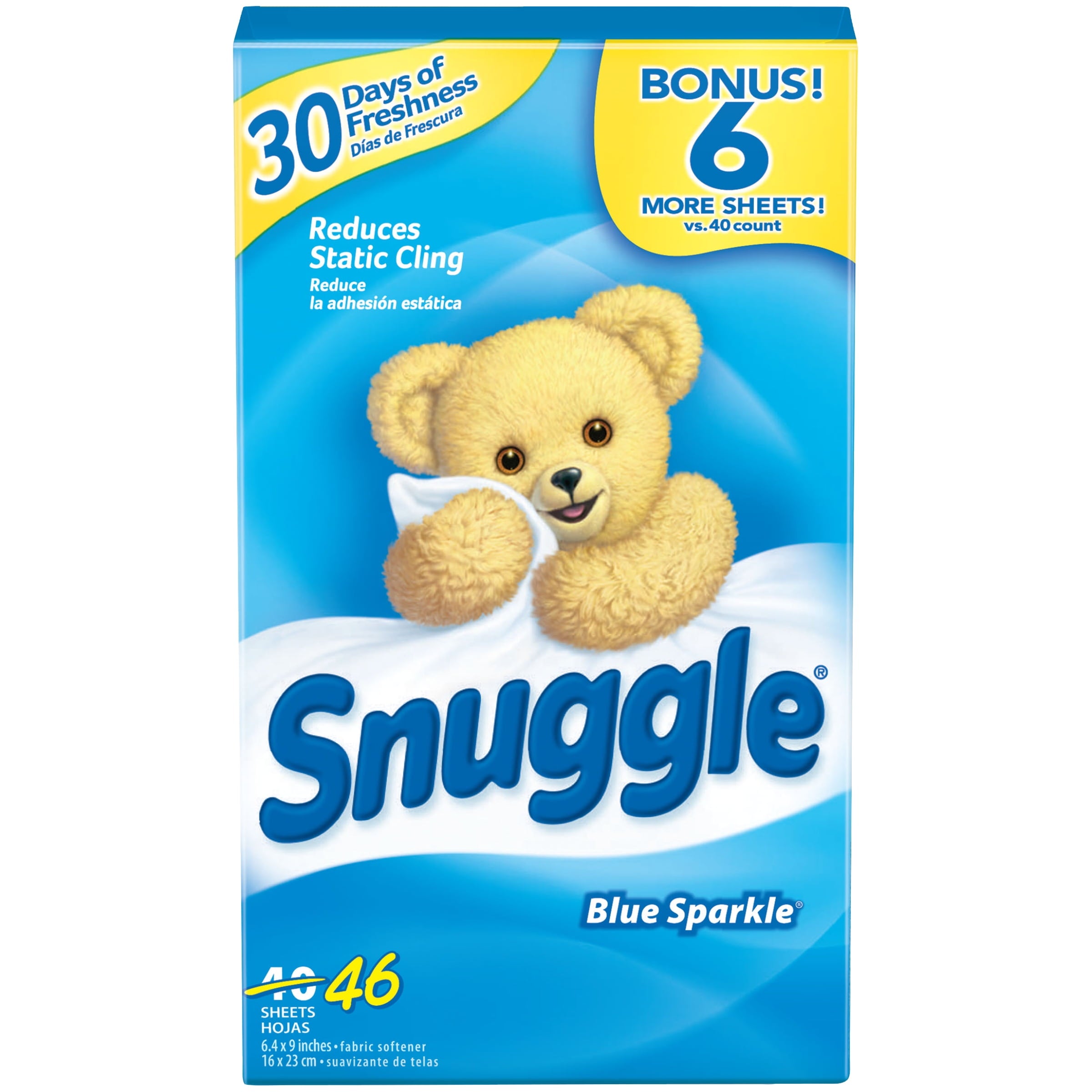 Snuggle Fabric Softener Dryer Sheets - Blue Sparkle, 46 Count