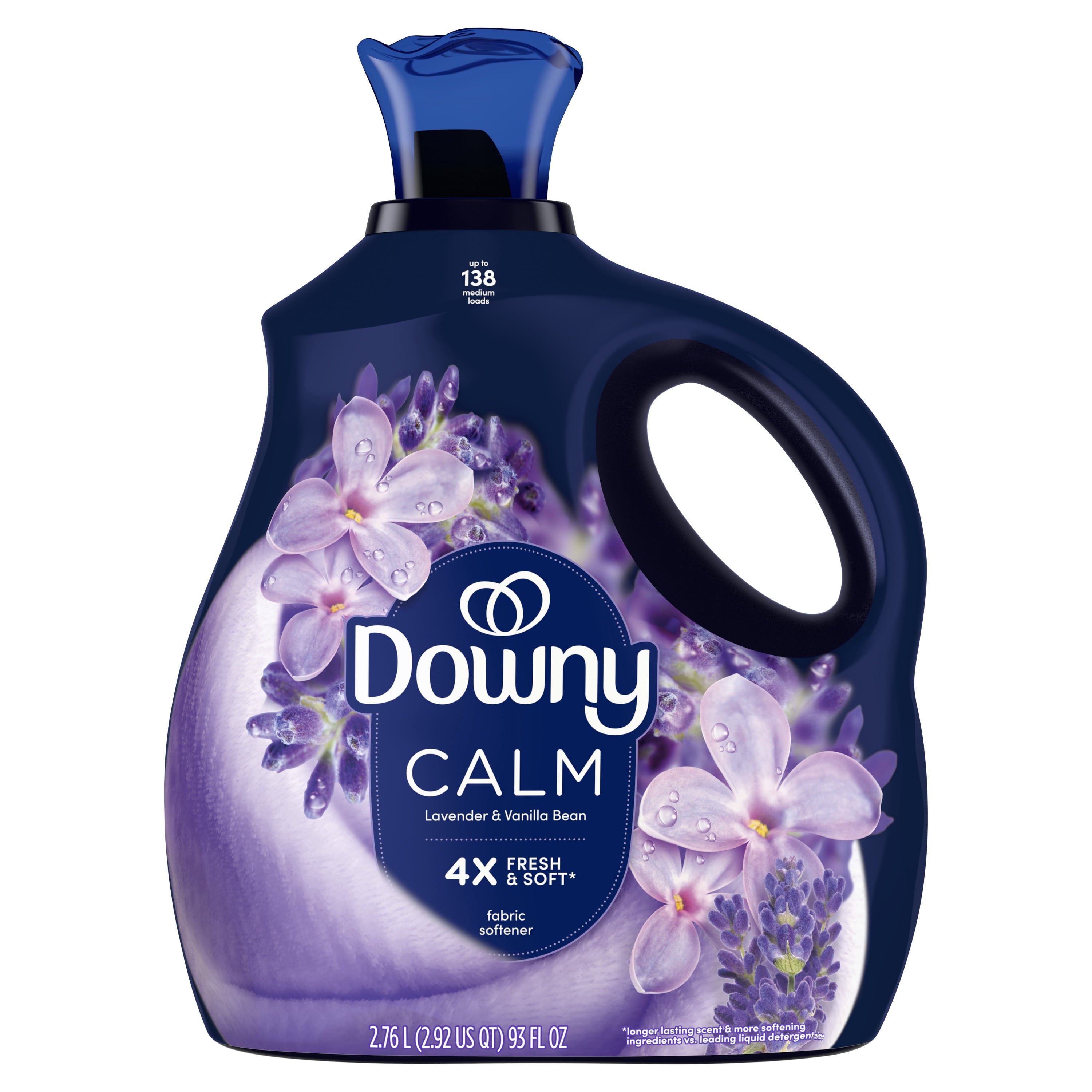 Downy Ultra Soft Liquid Fabric Softener - Calm, Lavender & Vanilla Bean, 93 fl oz, 138 Loads