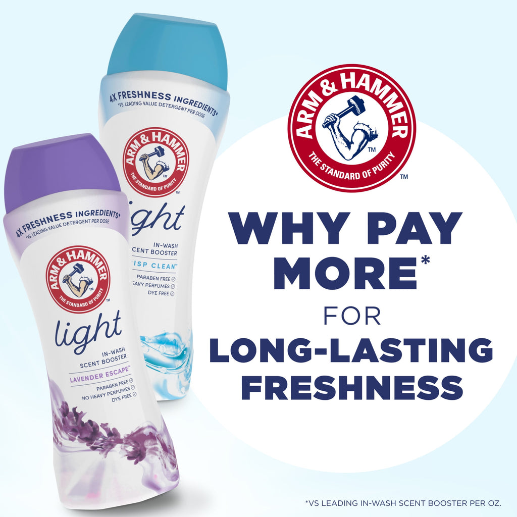 ARM & HAMMER Light In-Wash Scent Booster - Laundry Scent Booster Lavender Escape scent, 24 Oz