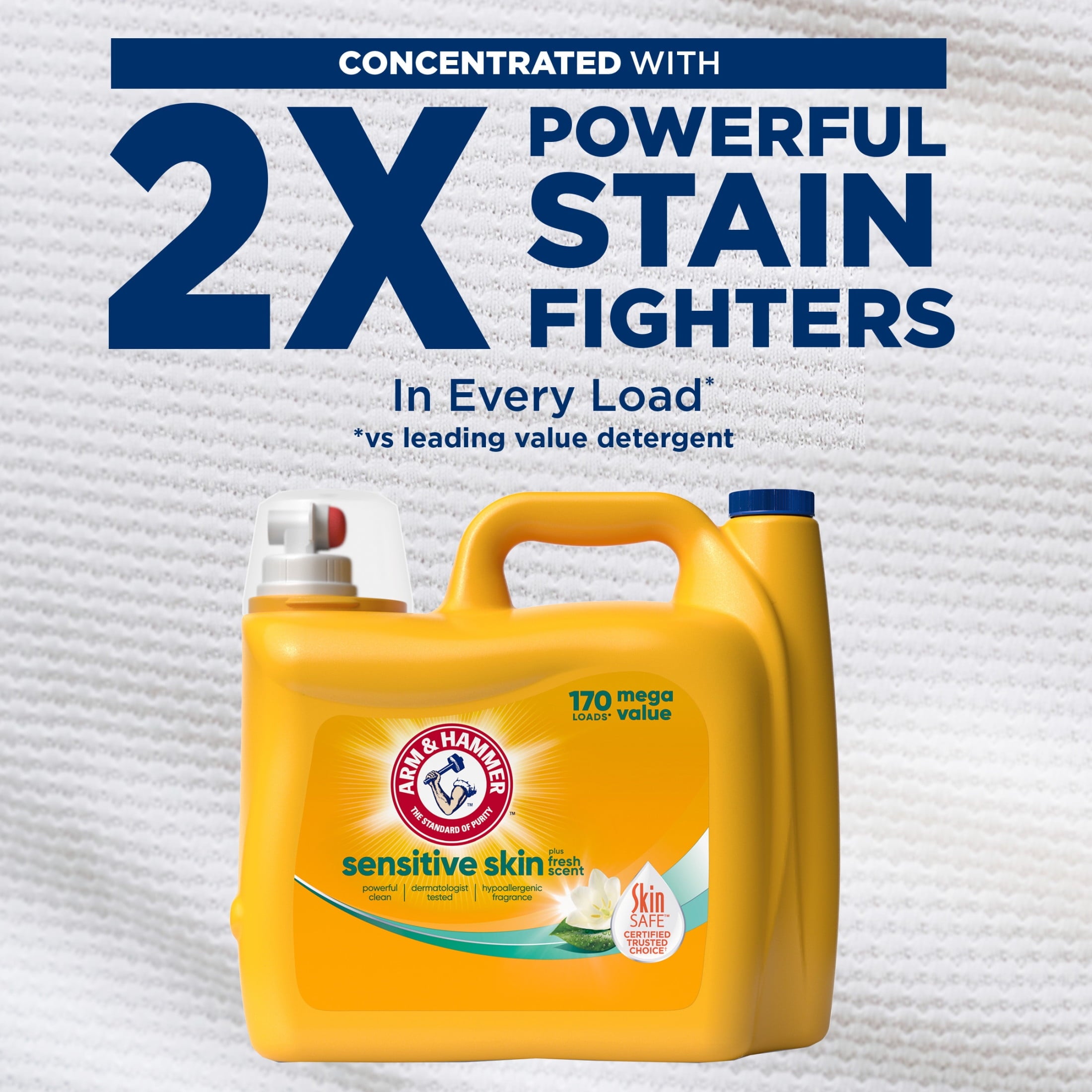 ARM & HAMMER Sensitive Skin Plus Fresh Scent - 170 Loads Liquid Laundry Detergent, 170 fl oz