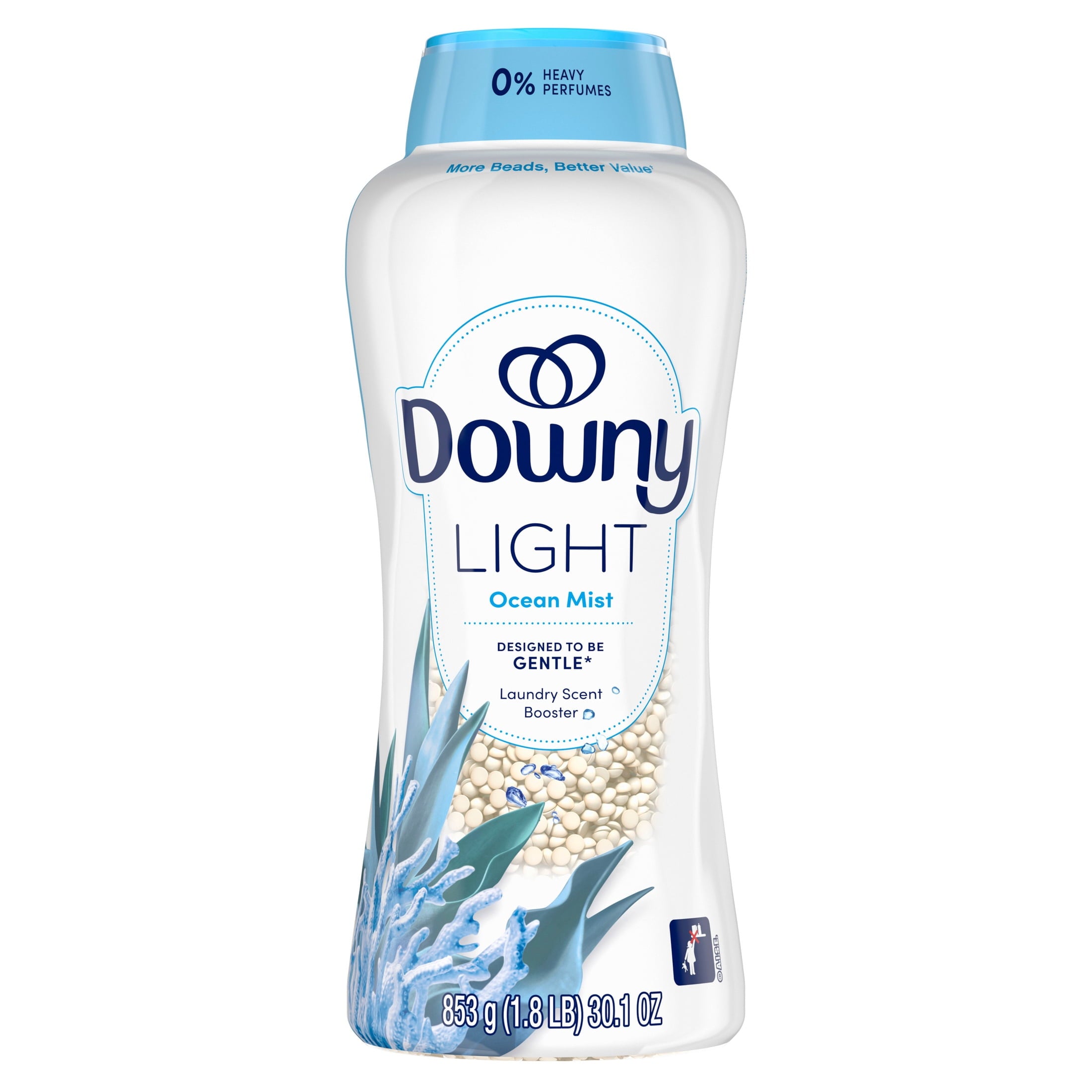 Downy Laundry Scent Beads - Light In-Wash Scent Booster, No Heavy Perfumes, Ocean Mist Scent, 30.1 oz