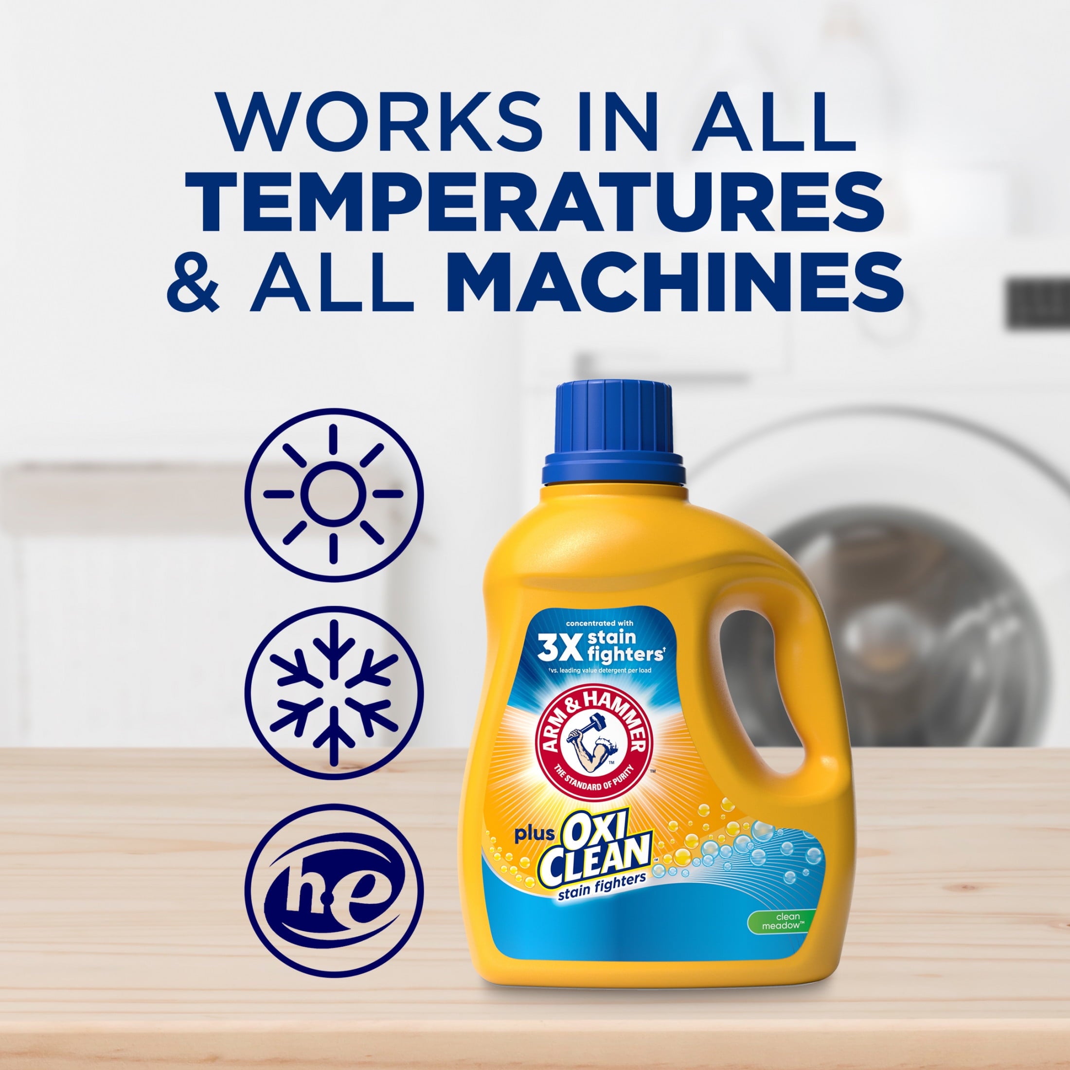 ARM & HAMMER Plus OxiClean Clean Meadow - 77 Loads Liquid Laundry Detergent, 100.5 fl oz