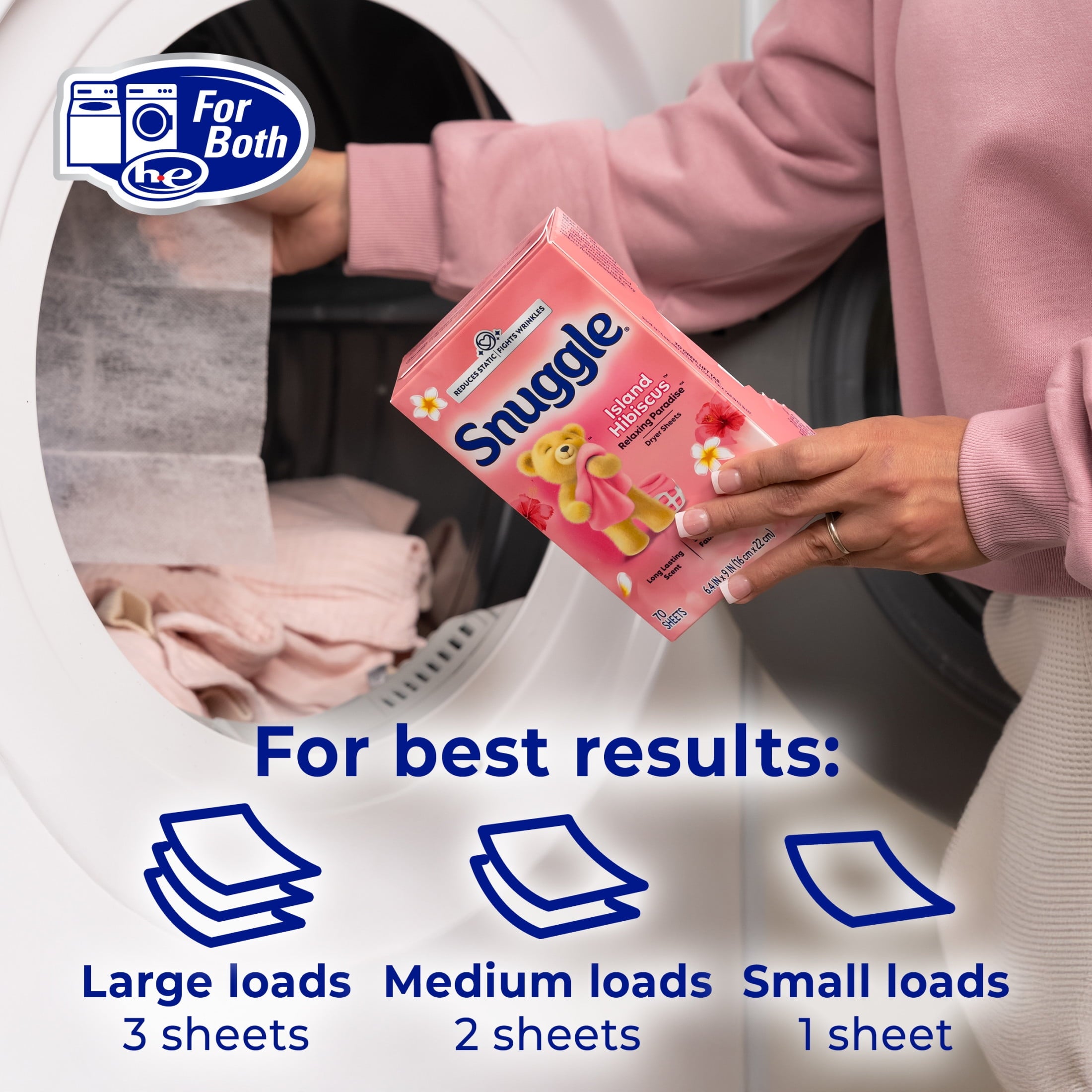 Snuggle Island Hibiscus Relaxing Paradise Dryer Sheets - 80 Count