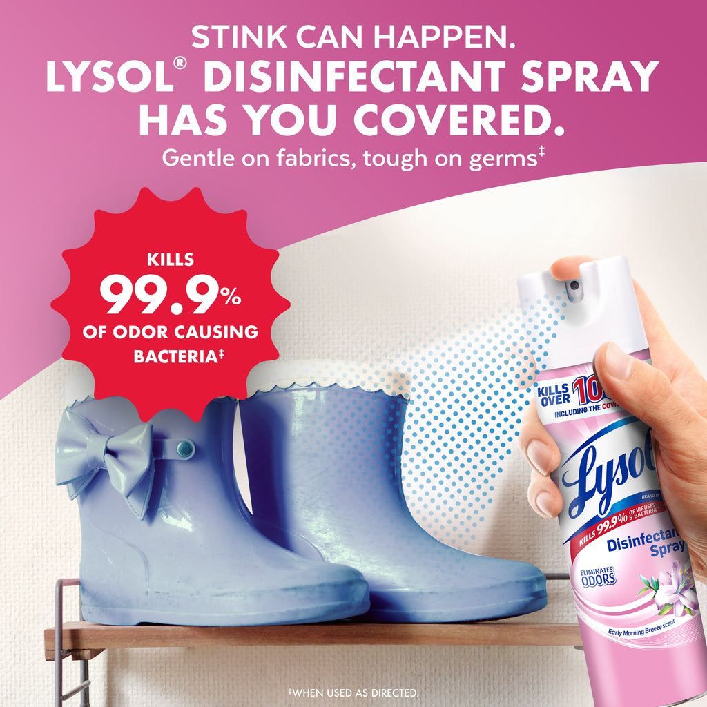 Lysol Disinfectant Spray - Sanitizing and Antibacterial Spray, Deodorizer, Early Morning Breeze, 19 oz (Pack of 2) - 4-Pack