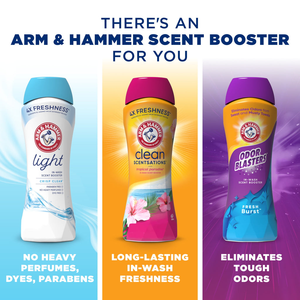 ARM & HAMMER Clean Scentsations In-Wash Scent Booster - Laundry Scent Booster Tropical Paradise scent, 24 Oz