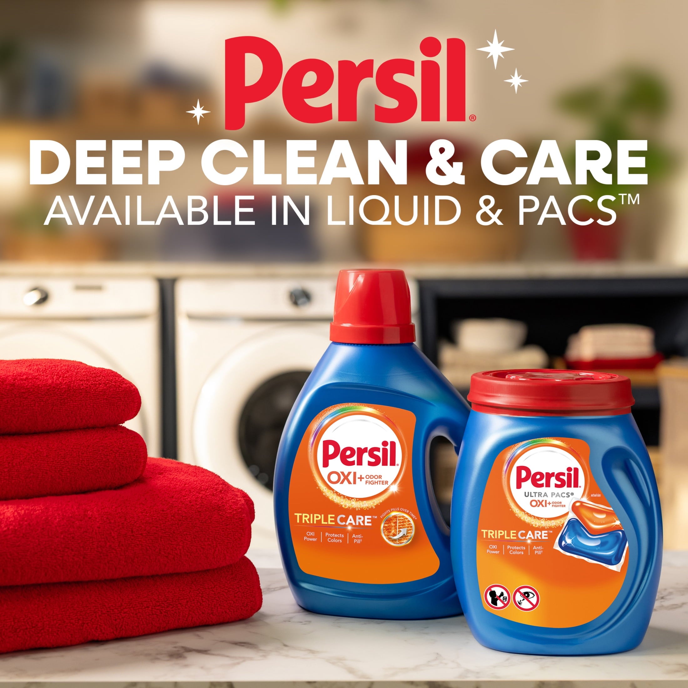 Persil Advanced Clean Oxi+Odor Fighter Liquid Laundry Detergent - 126 fl oz, 75 Loads