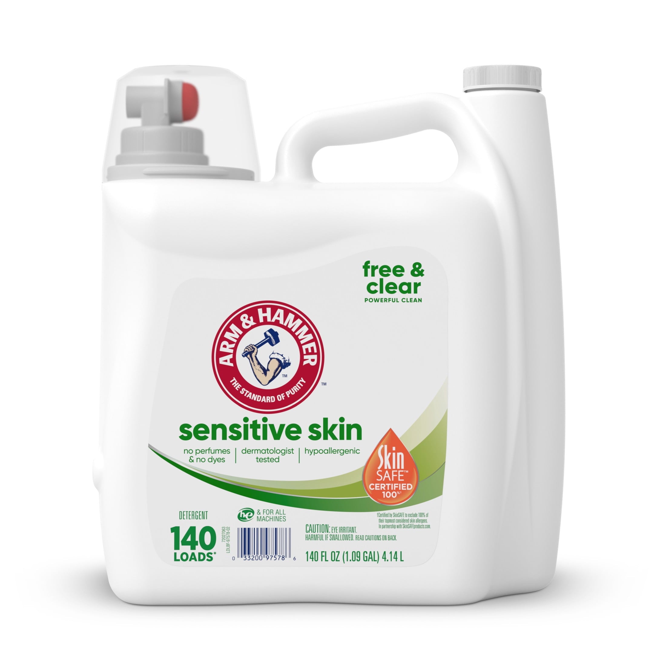 ARM & HAMMER Sensitive Skin Free & Clear Liquid Laundry Detergent - 140 Fl oz, 140 Loads