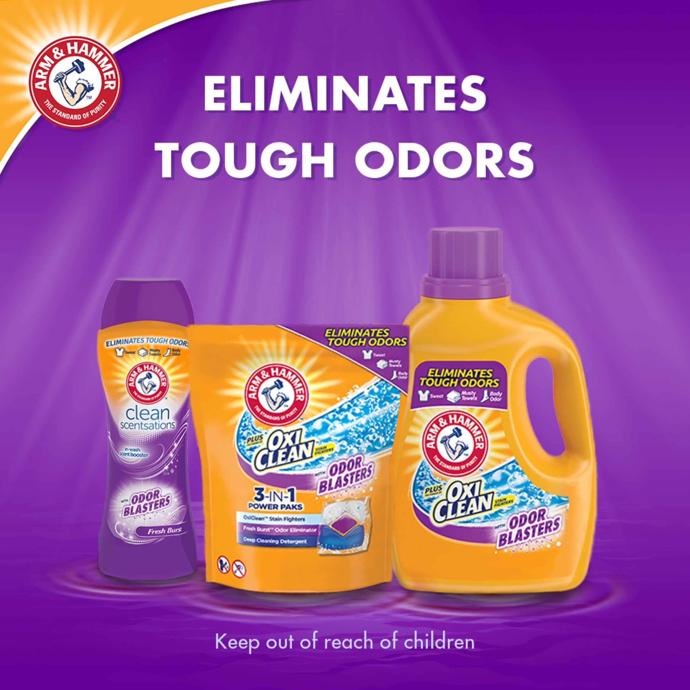 ARM & HAMMER Plus OxiClean Odor Blasters Fresh Burst - 128 Loads Liquid Laundry Detergent, 224 Fl oz