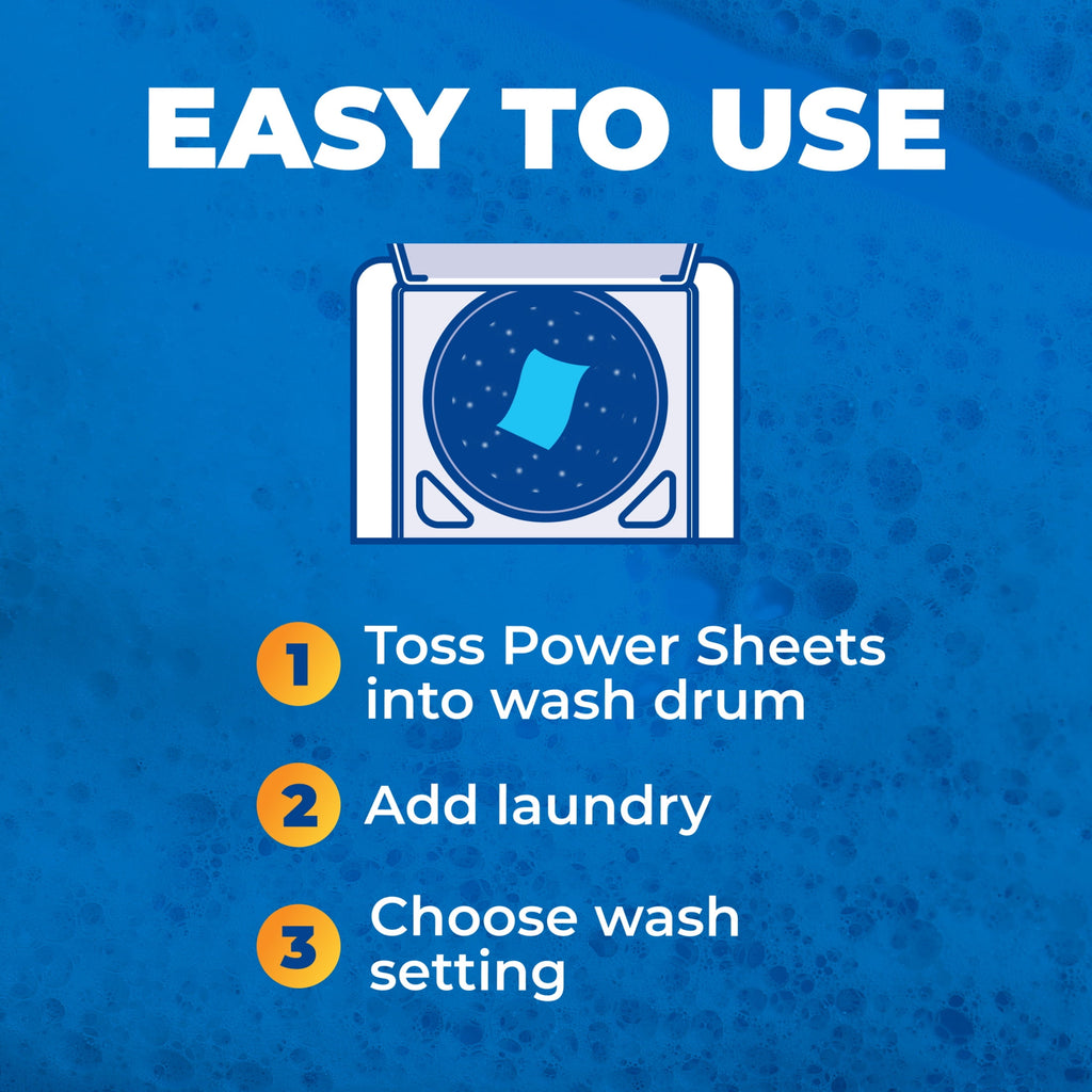 ARM & HAMMER Power Sheets Plus OxiClean Stain Fighters Laundry Detergent - Clean Cotton, 104 Count