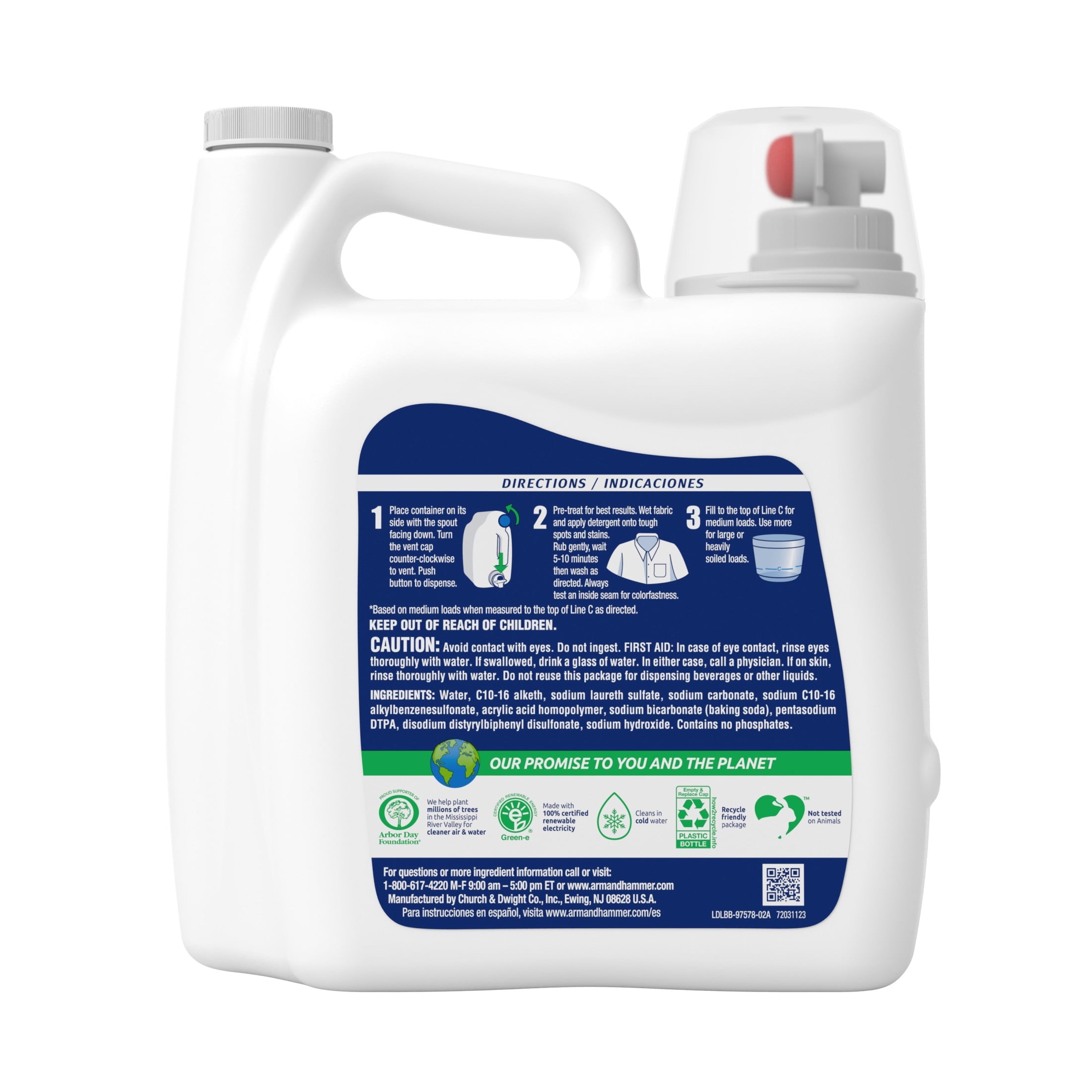 ARM & HAMMER Sensitive Skin Free & Clear Liquid Laundry Detergent - 140 Fl oz, 140 Loads