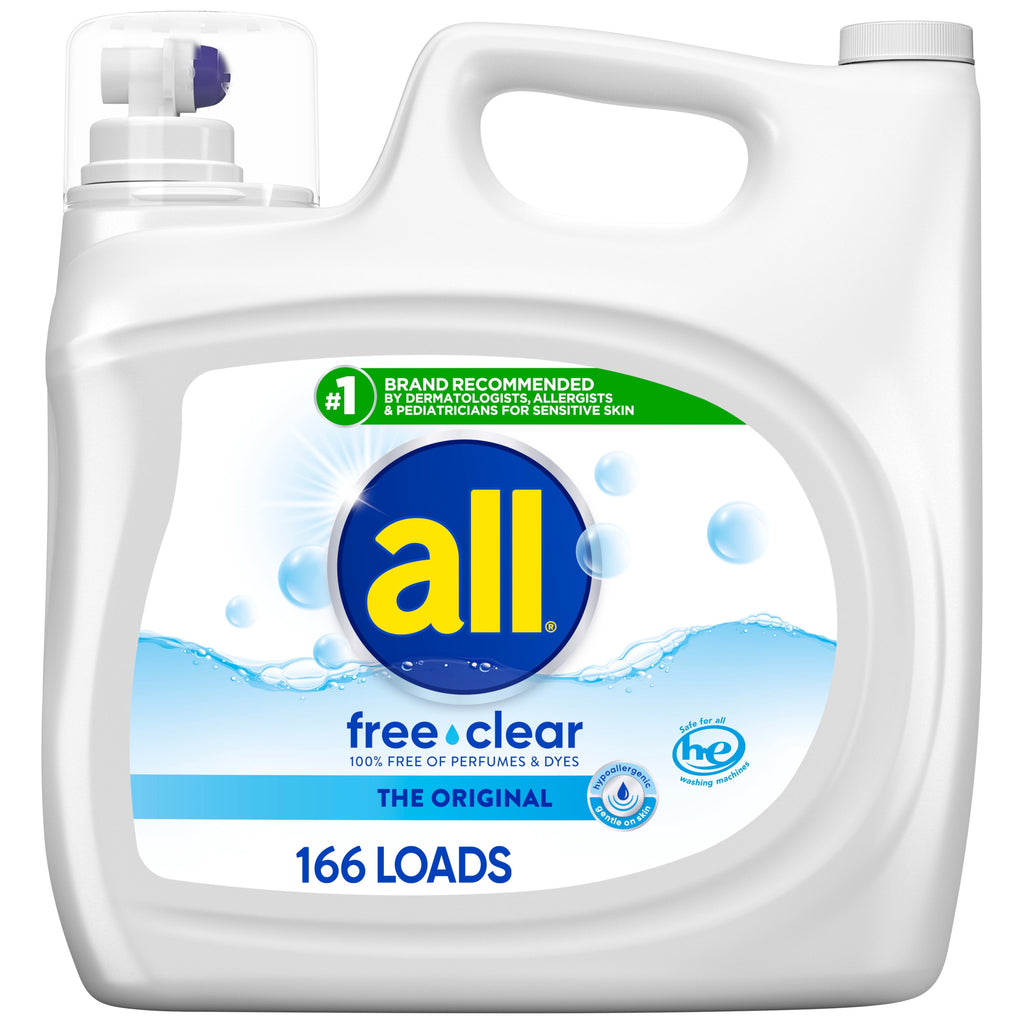 all Liquid Laundry Detergent Free Clear for Sensitive Skin - 250 Ounce, 166 Loads
