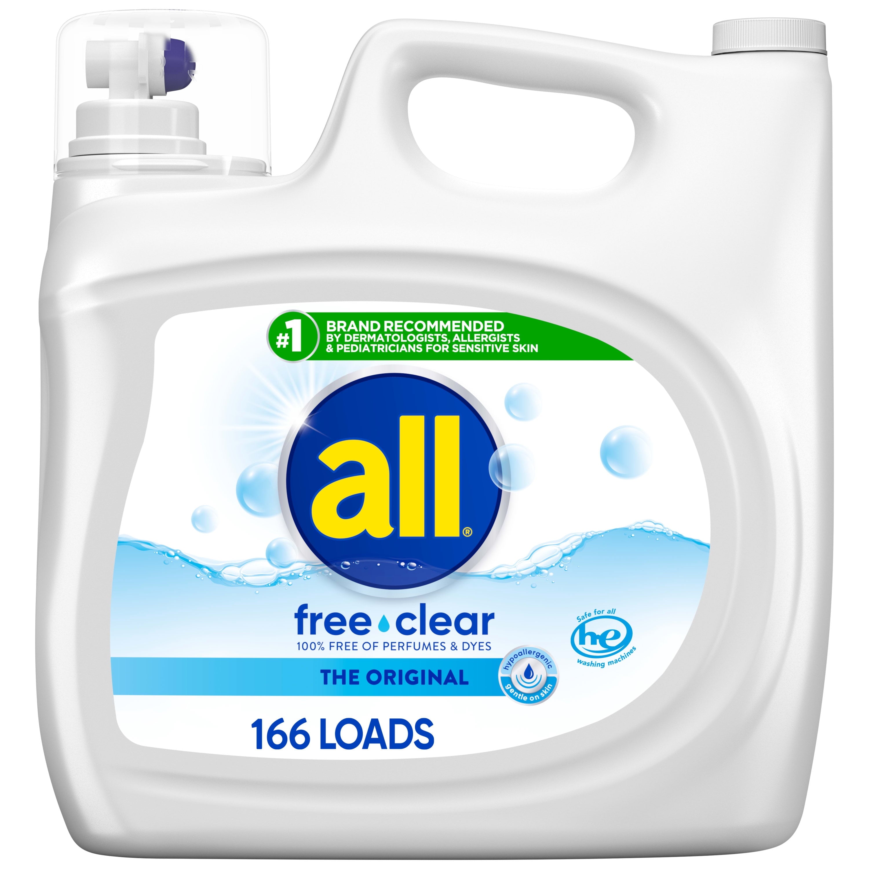 all Liquid Laundry Detergent Free Clear for Sensitive Skin - 250 Ounce, 166 Loads