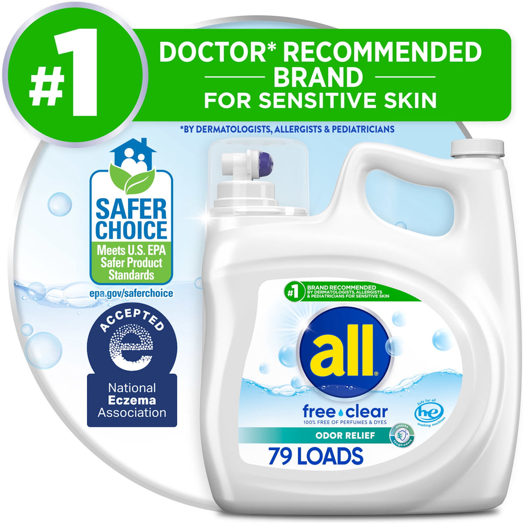 all Free Clear Liquid Laundry Detergent - Odor Relief, 141 oz, 79 Loads