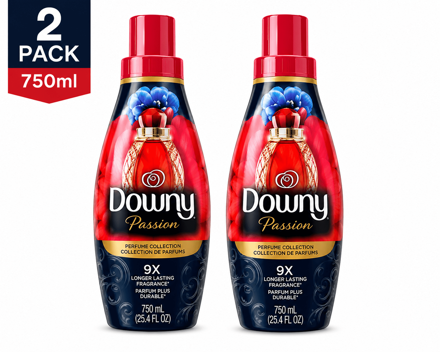 Downy Perfume Collection Fabric Softener - Passion, 750 mL, 2 Pack