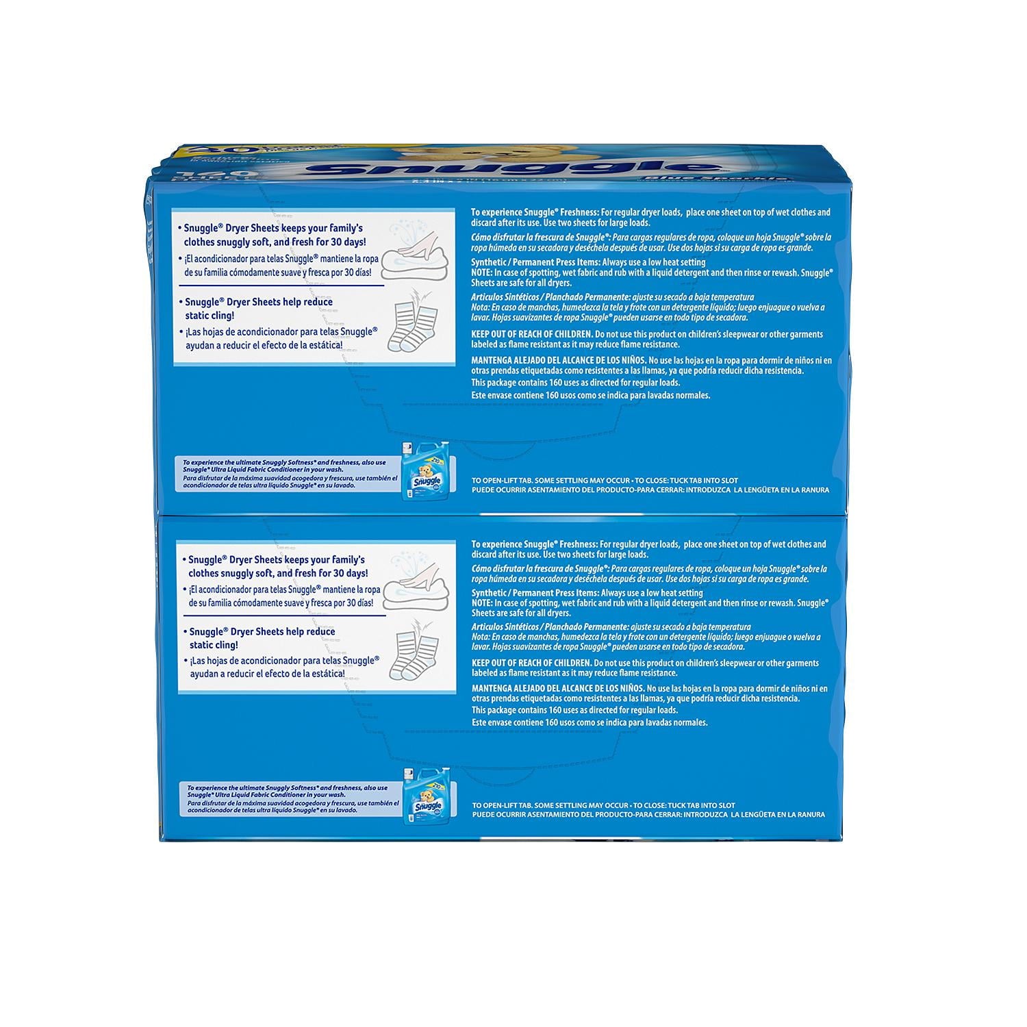 Snuggle Fabric Softener Dryer Sheets - Blue Sparkle (320 Count.)