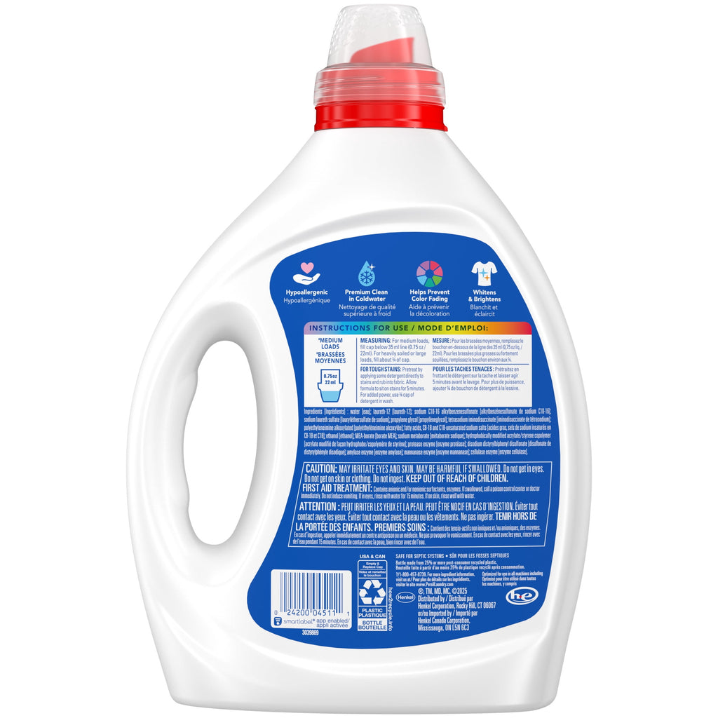 Persil Free & Sensitive Liquid Laundry Detergent - Unscented and Hypoallergenic for Sensitive Skin, Ultra Concentrated, 82.5 fl oz, 110 Loads
