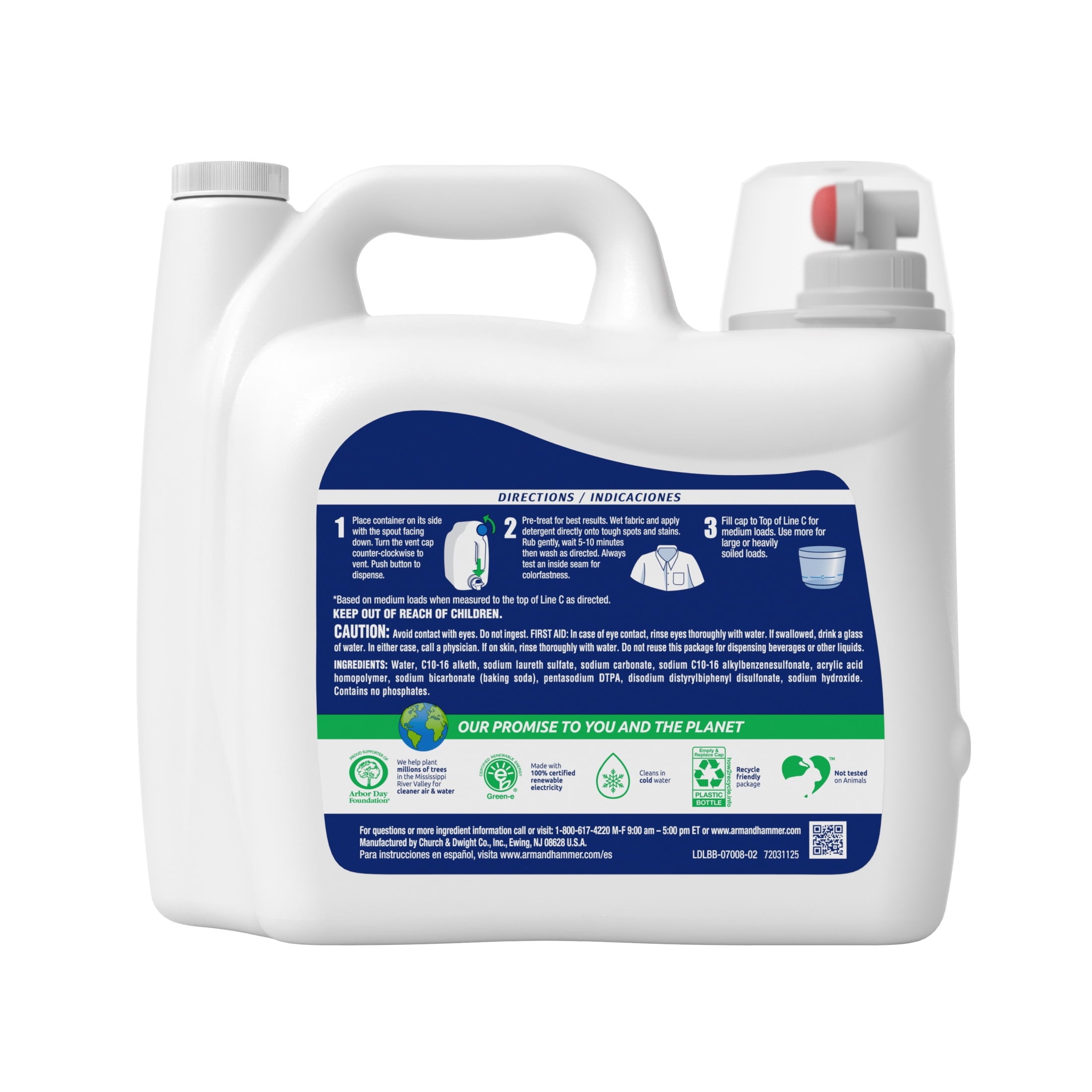 ARM & HAMMER Sensitive Skin Free & Clear Liquid Laundry Detergent Soap - 170 fl oz, 170 Loads