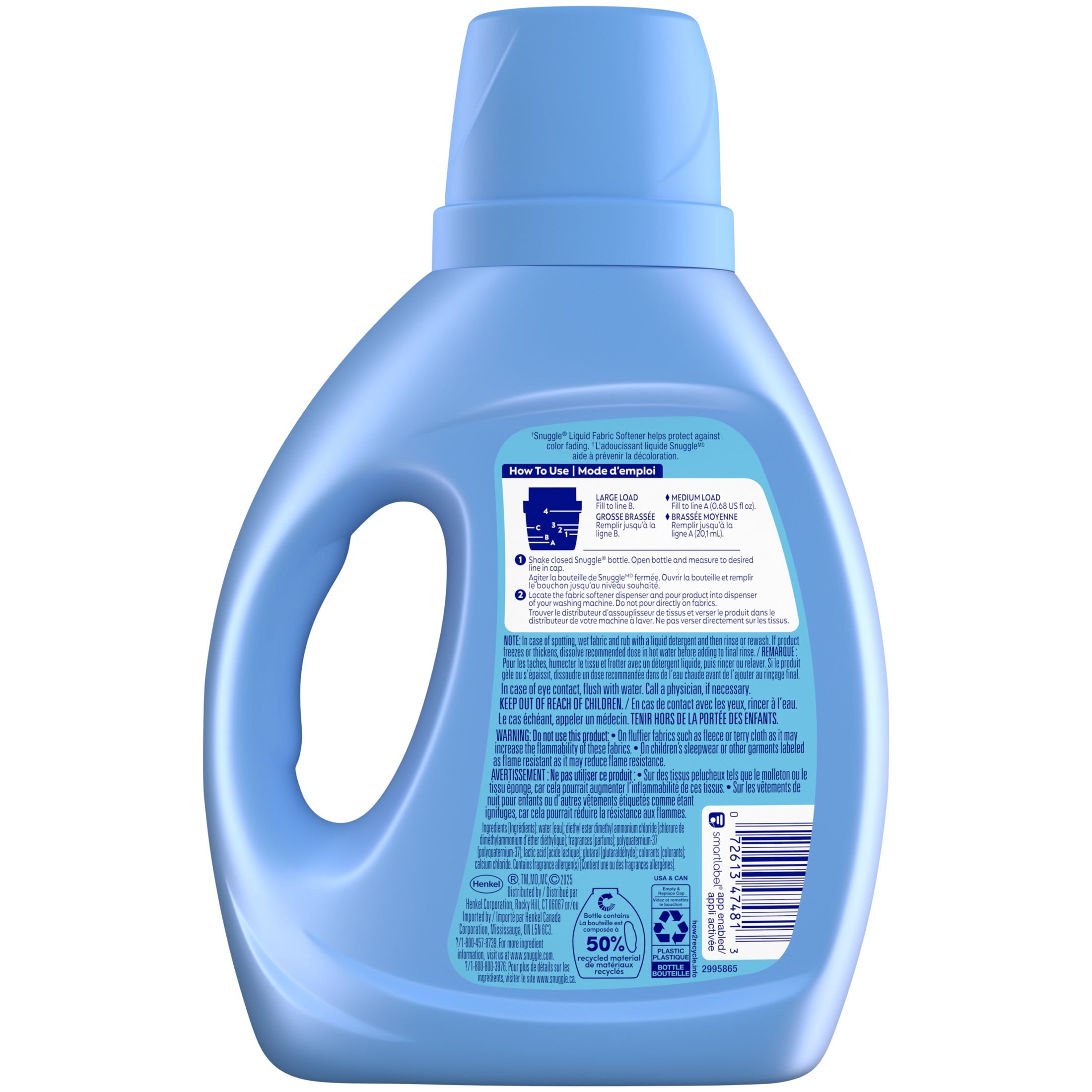 Snuggle Liquid Fabric Softener - Cuddle-Up Fresh Blue Sparkle, 39.4 oz, 58 Loads