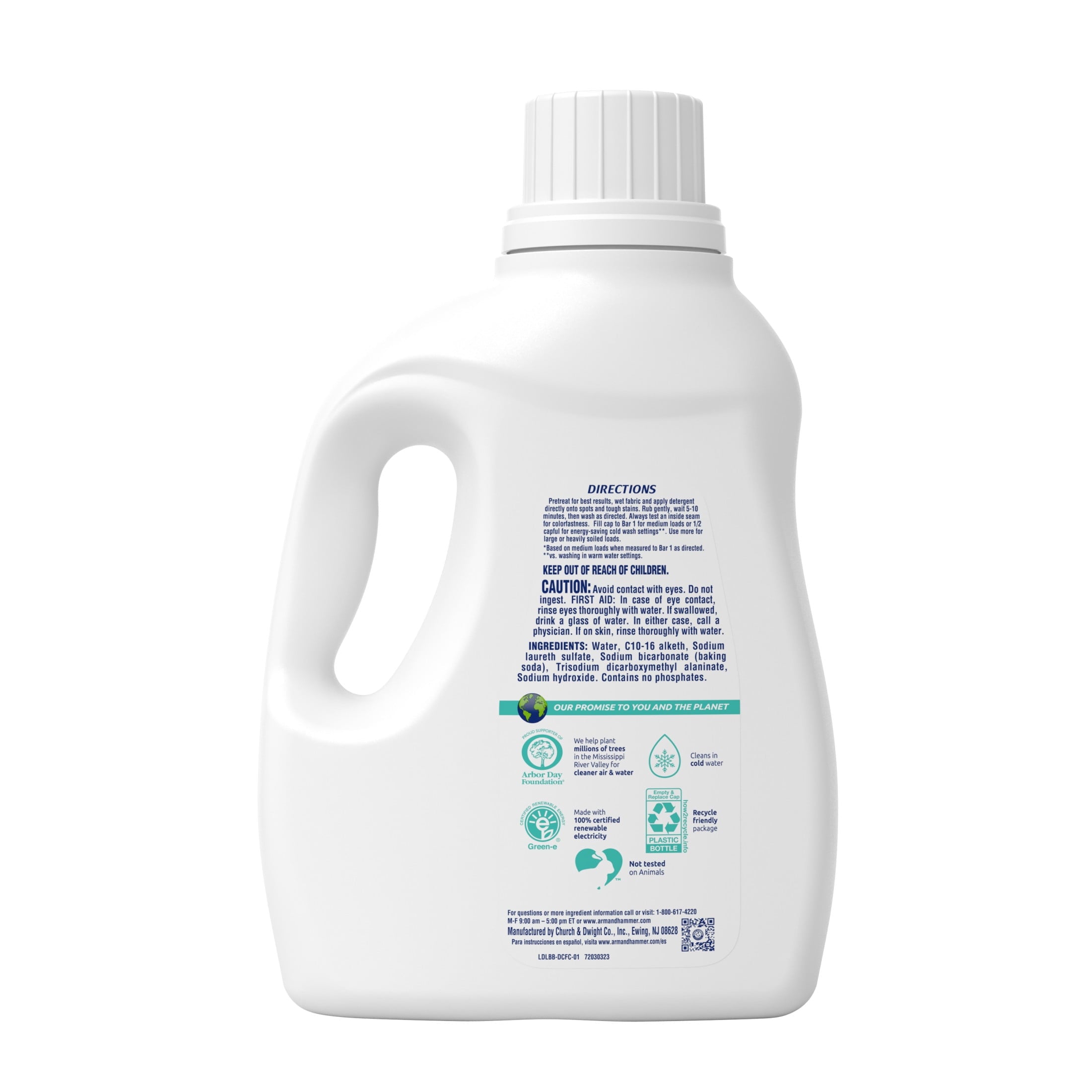 ARM & HAMMER Deep Clean Free & Clear Liquid Laundry Detergent - 75 Fl oz, 50 Loads - 6-Pack