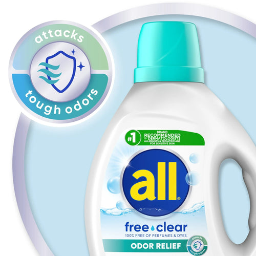 all Free Clear Liquid Laundry Detergent - Odor Relief, 141 oz, 79 Loads
