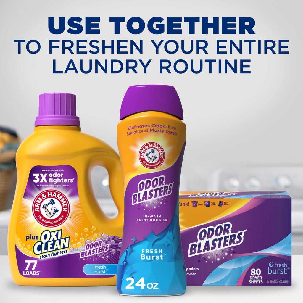 ARM & HAMMER Odor Blasters In-Wash Scent Booster - Laundry Scent Booster Fresh Burst Scent, 12 Oz - 6-Pack