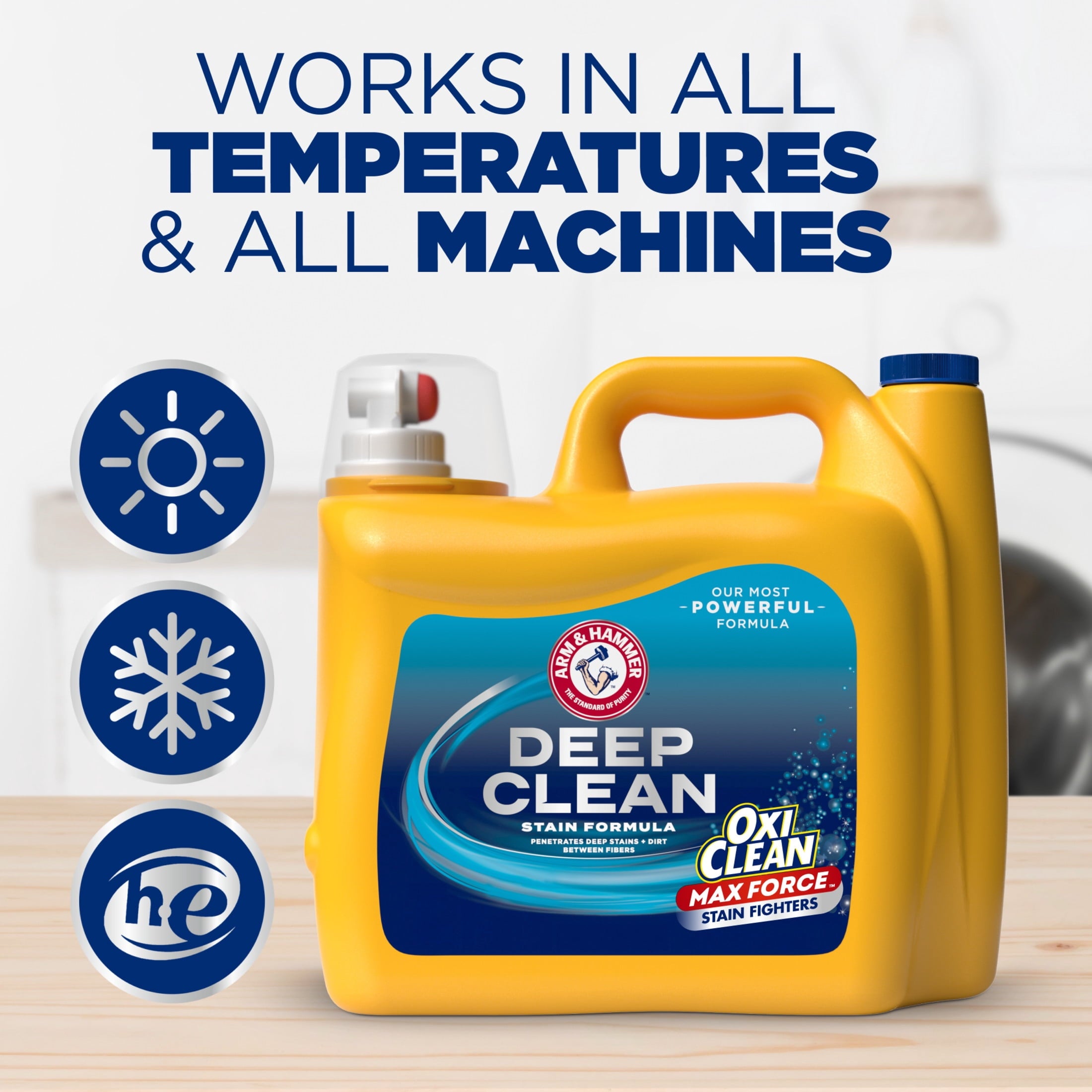 ARM & HAMMER Plus OxiClean Max Force Deep Clean Stain Liquid Laundry Detergent - Sparkling Clean