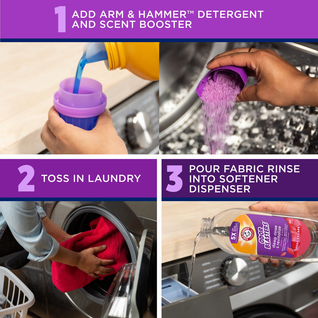 ARM & HAMMER Odor Blasters Deep Rinse and Revitalize Laundry Fabric Rinse - Fresh Escape, 50 fl oz