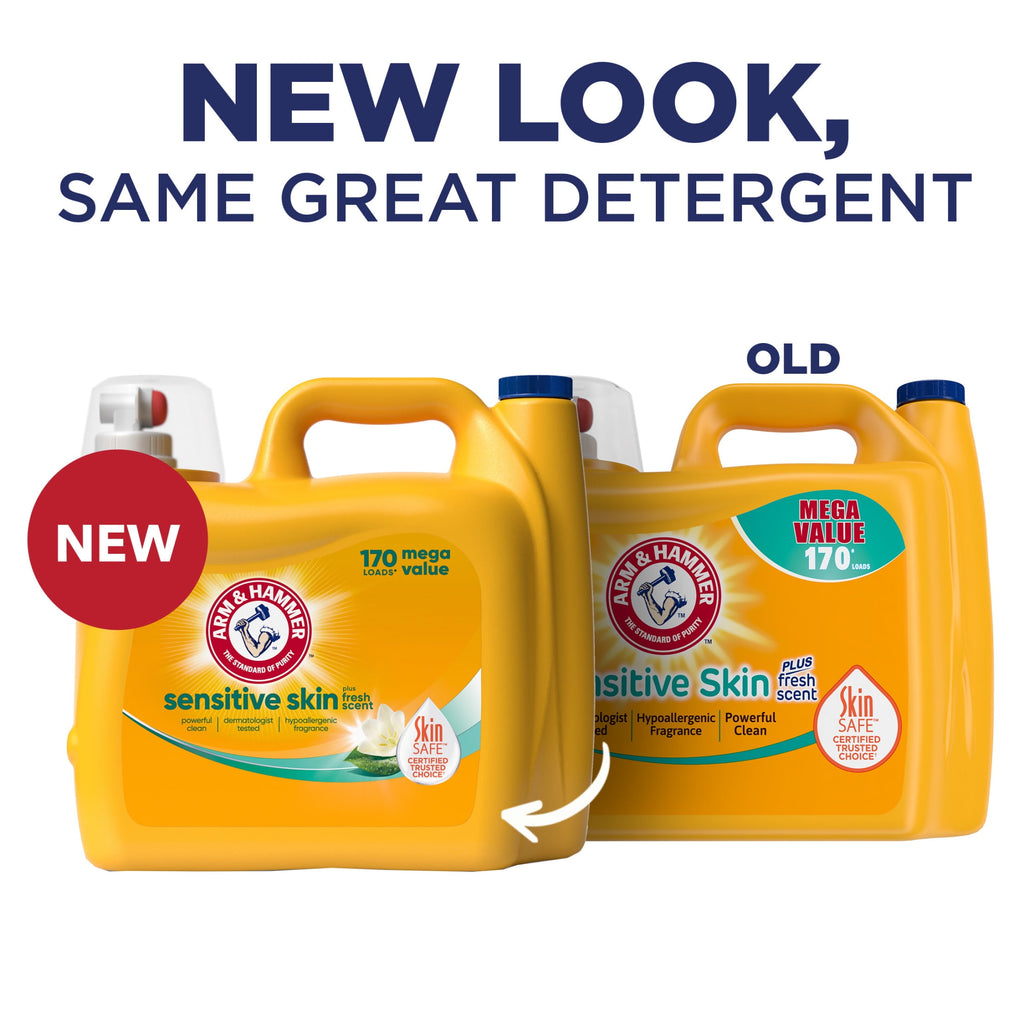 ARM & HAMMER Sensitive Skin Plus Fresh Scent - 170 Loads Liquid Laundry Detergent, 170 fl oz