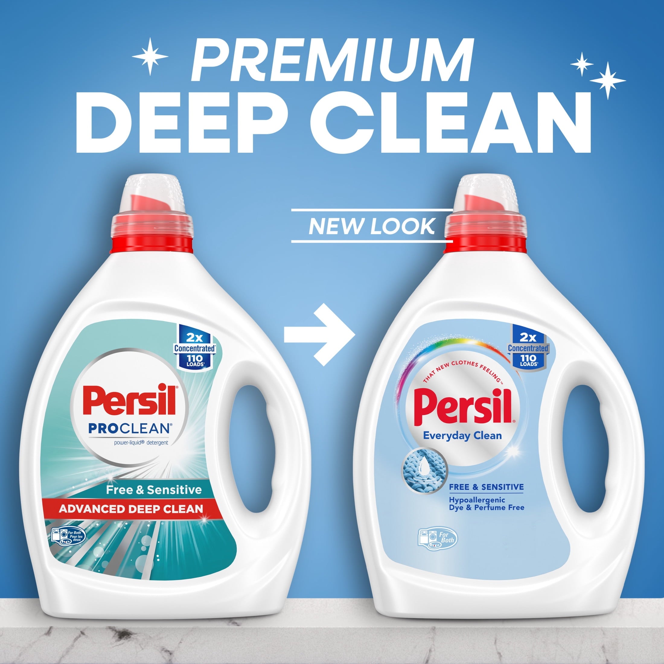 Persil Free & Sensitive Liquid Laundry Detergent - Unscented and Hypoallergenic for Sensitive Skin, Ultra Concentrated, 82.5 fl oz, 110 Loads