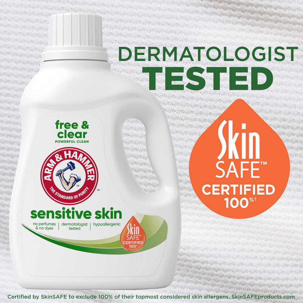 ARM & HAMMER Sensitive Skin Free & Clear Liquid Laundry Detergent Soap - 170 fl oz, 170 Loads