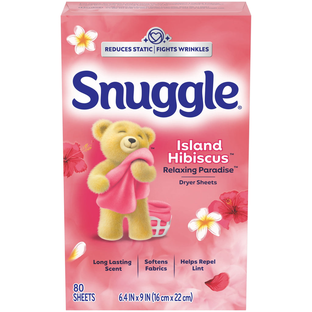 Snuggle Island Hibiscus Relaxing Paradise Dryer Sheets - 80 Count