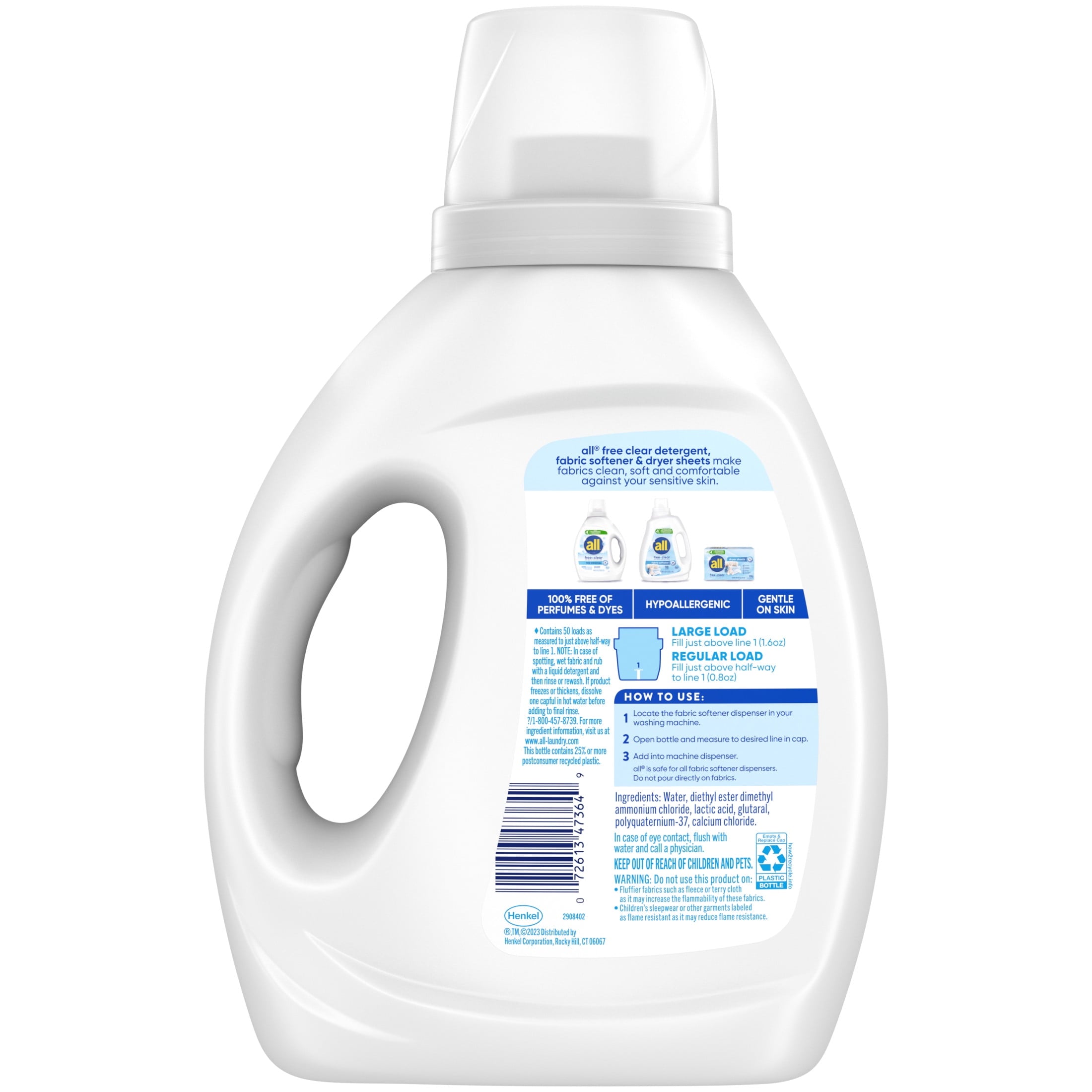 all Liquid Fabric Softener for Sensitive Skin - Free Clear, 40 fluid Ounces - 3-Pack